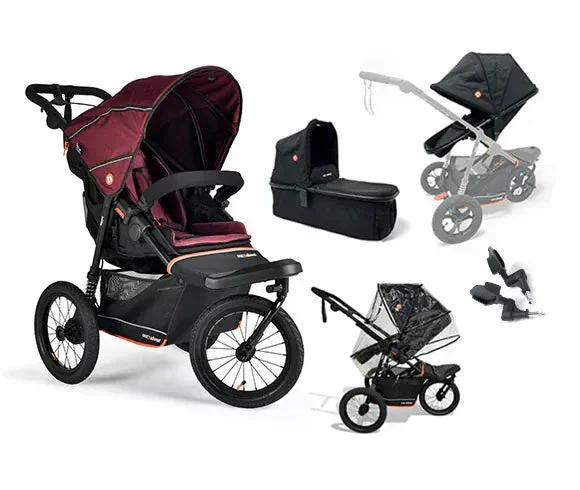 Out N About Nipper V6 Plus (Switch) Newborn Bundle – Brambleberry Red