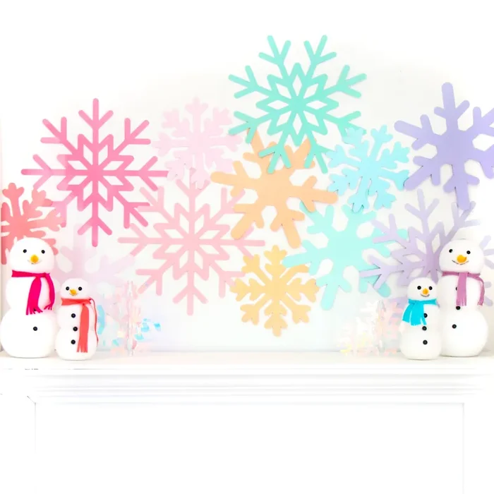 Pastel Glitter Snowflakes