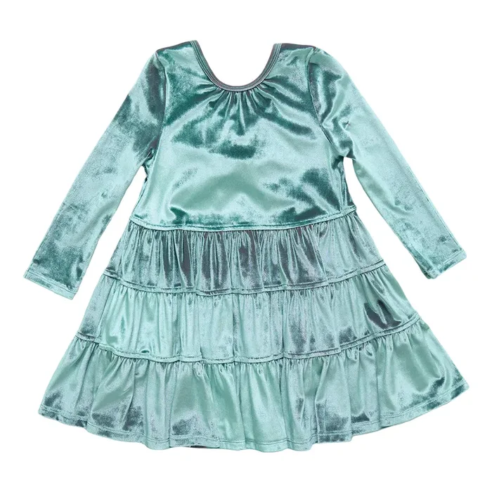 Pearl Dress Teal Velour