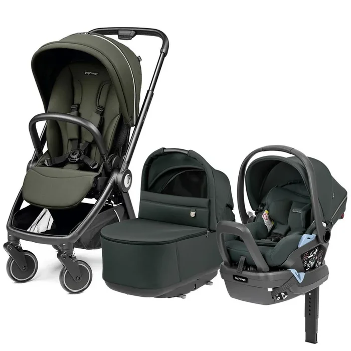 PEG City Loop Stroller + Bassinet + Primo Viaggio Lounge Travel System Bundle – Black / Metal / Metal