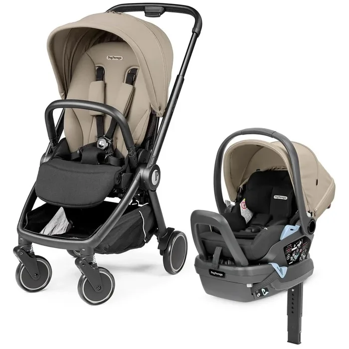 PEG City Loop Stroller + Primo Viaggio Lounge Travel System Bundle – Black / Vanilla Blend / Vanilla Blend