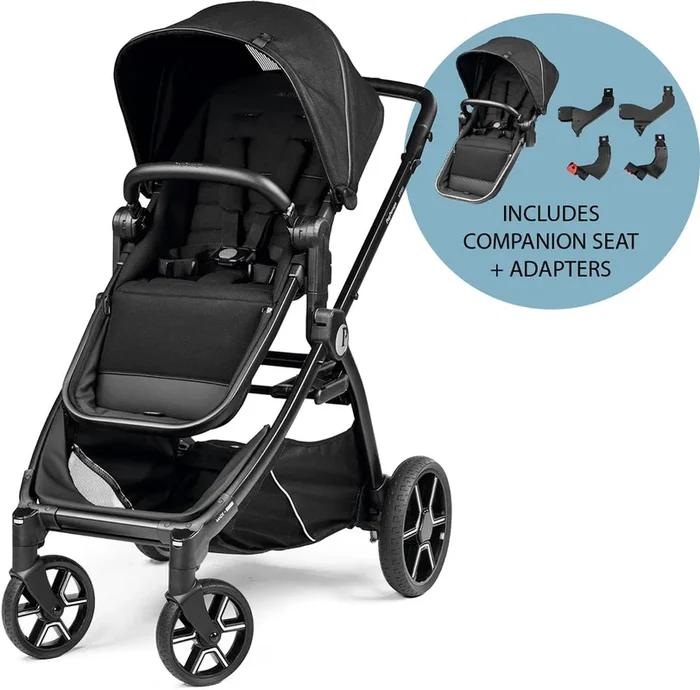 PEG Ypsi Double Stroller Bundle – True Black