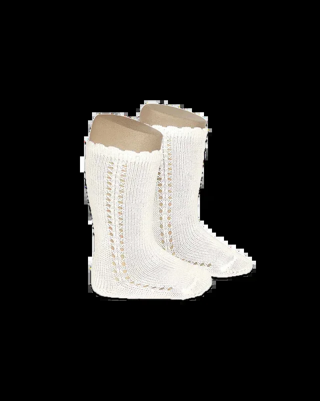 Perle Knee-High Socks With Side Openwork Kids