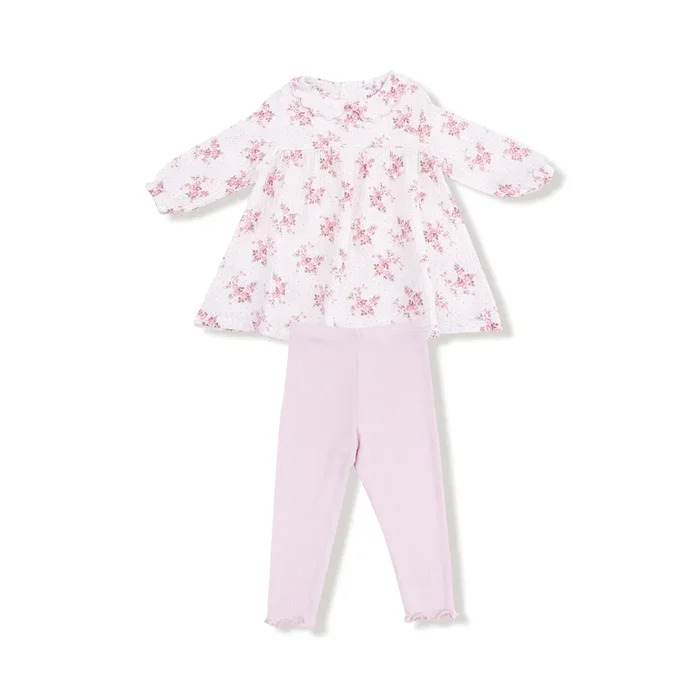 Petal Collar Dress and Legging | Belle Rosette Dot