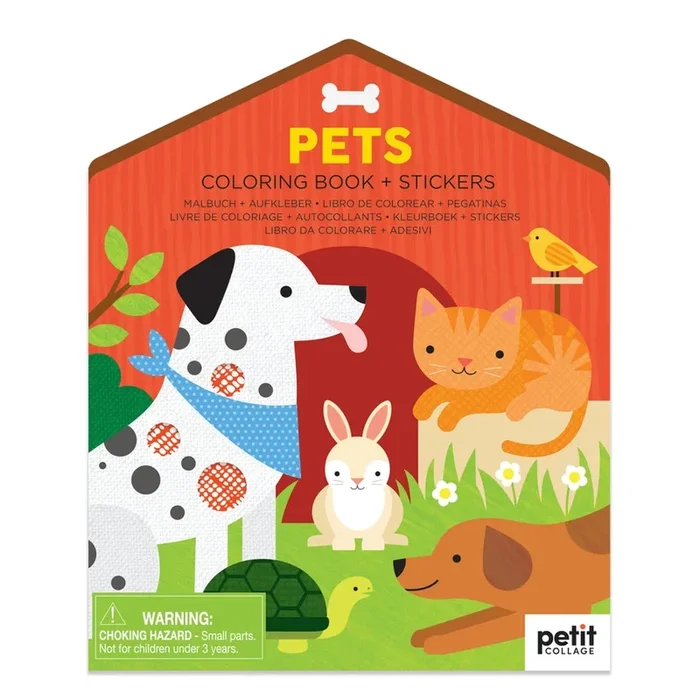 Petit Collage Coloring & Sticker Book | Pets