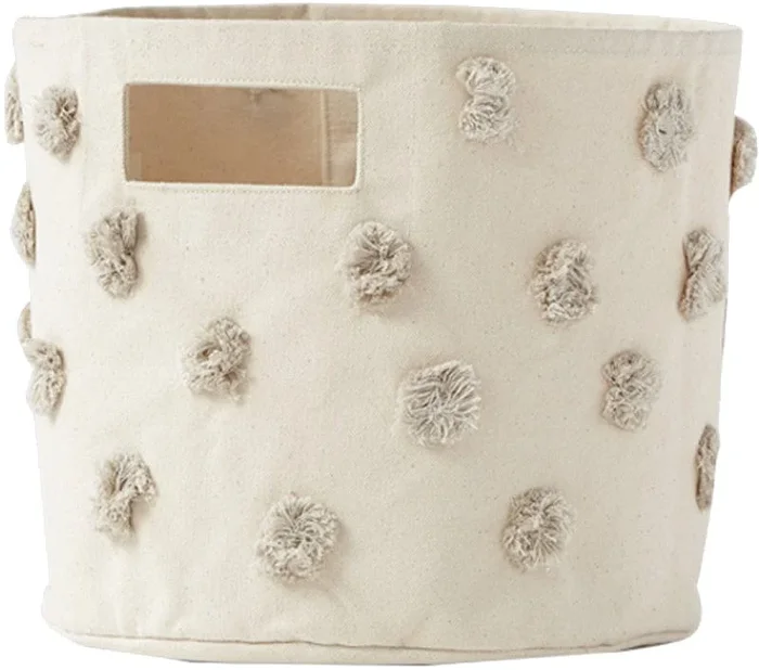Petit Pehr Pom Pom Pint Storage Basket – Grey