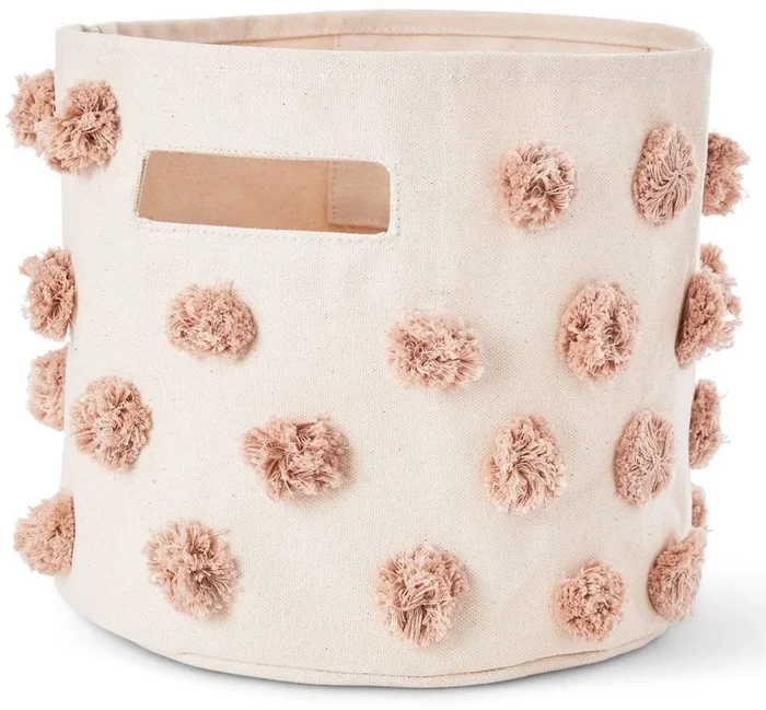 Petit Pehr Pom Pom Pint Storage Basket – Rose Pink