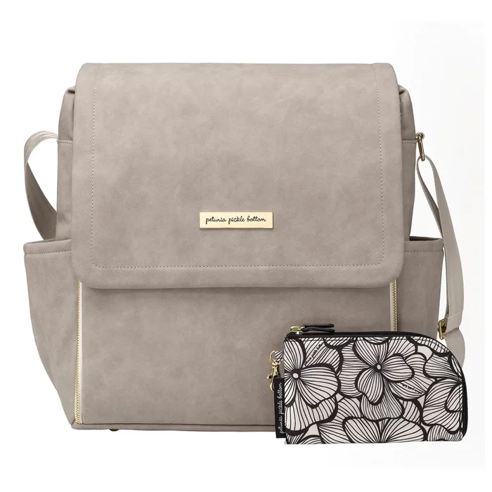 Petunia Pickle Bottom Boxy Backpack – Grey Matte Leatherette