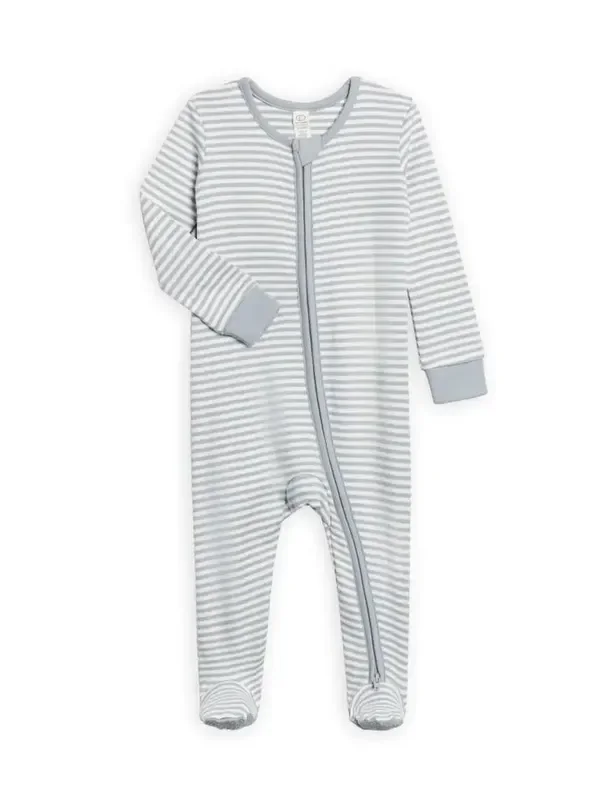 Peyton Zipper Sleeper – Mist Stripe