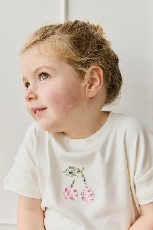 Pima Cotton Mimi Top – Parchment Petite Cerise