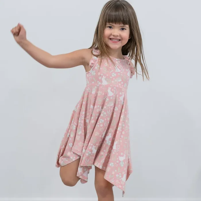 Pink Bunny Floral Emma’s Racerback Dress