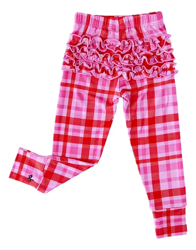 Pink/red Plaid Leggings