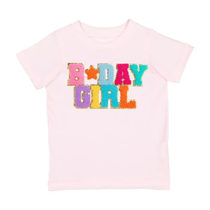 Pink Short Sleeve Patch Tee | B-Day Girl