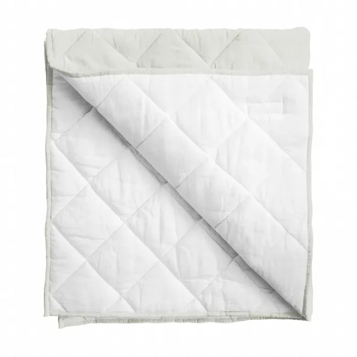 Play Mat | French Grey And White Linen, Reversible