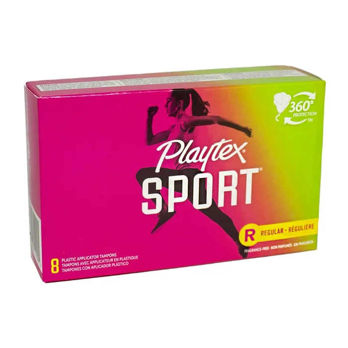 Playtex Sport Regular Tampons – Box of 8 (Fragrance Free)
