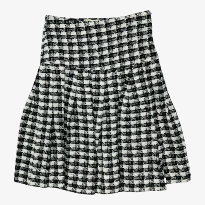 Pleated Skirt – Black&cream
