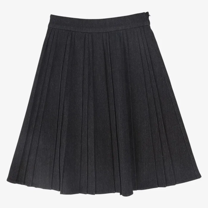 Pleated Skirt – Blk Denim