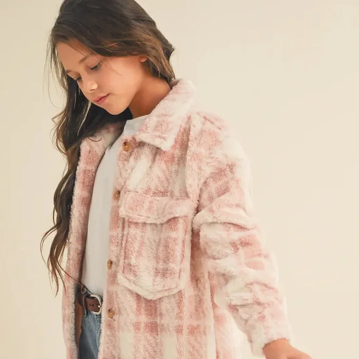 Plush pink Shacket