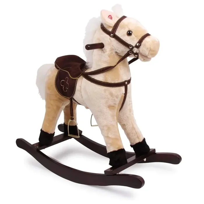 Plush Rocking Horse – Soft Fur and Solid Wood