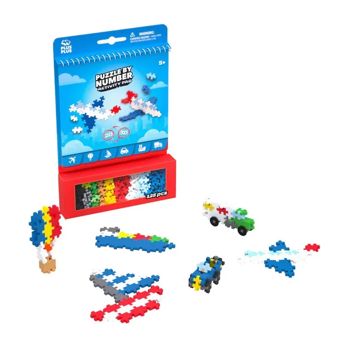 PlusPlus Puzzle by Number Activity Pad | Transportation