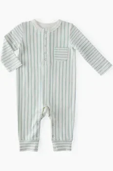 Pocket Romper – Stripes Away Sea