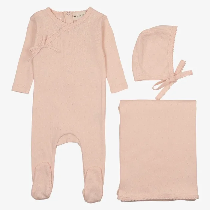 Pointelle Scallop Edge Take Me Home Set – Soft Pink