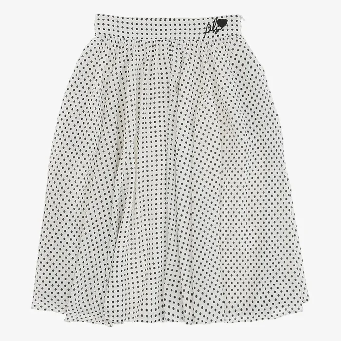 Polka Dot Skirt – White-black