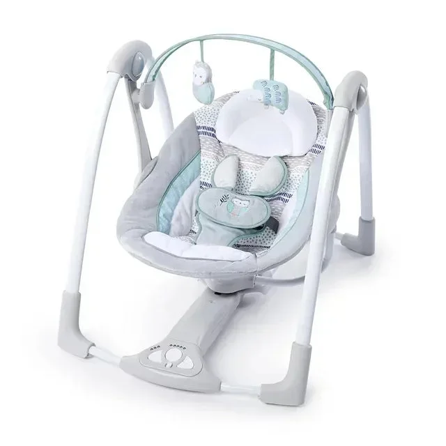 Portable Baby Swing with Music and Nature Sounds – Grey