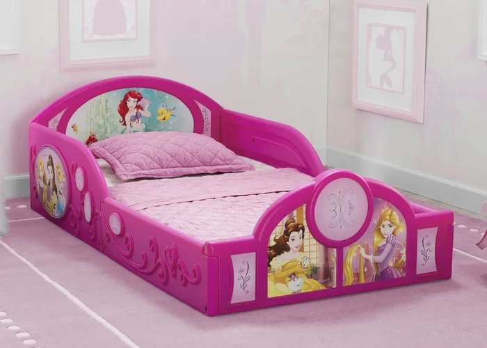 Princess Deluxe Toddler Bed with Attached Guardrails