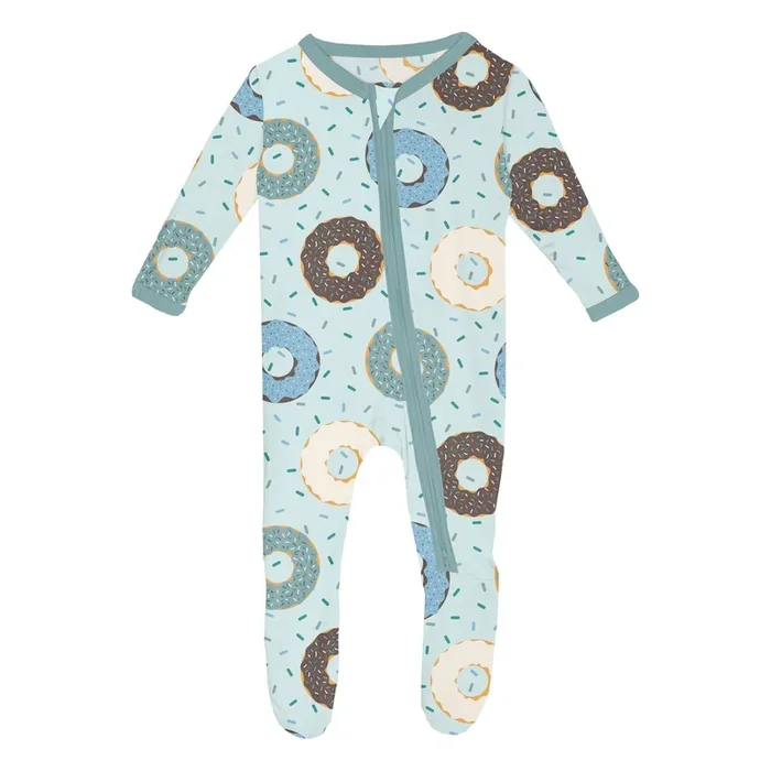 Print Footie with 2 Way Zipper in Fresh Air Donuts and Sprinkles