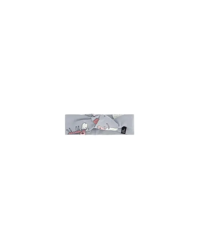 Printed Organic Cotton Headband Blue Grey Sheep