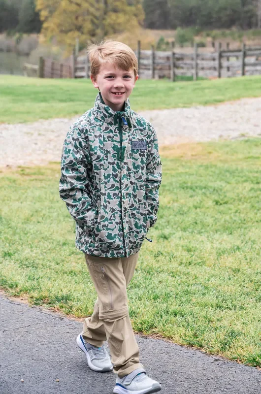 Prodoh Boy’s Reflective Rain Jacket in Neutral Camo