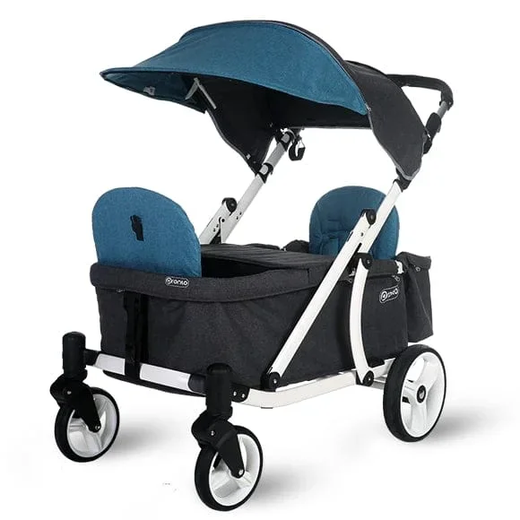 Pronto One (2 Seater) Stroller Wagon – White Frame / Dark Teal