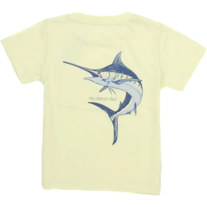 Properly Tied Lucky Duck Baby Blue Marlin Short Sleeve | Light Yellow