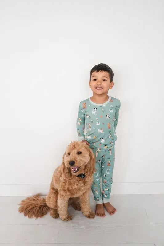 Puppy Egg Hunt (long Sleeve Pj) – Aquamarine