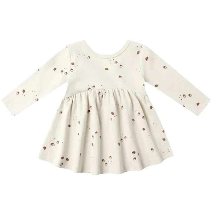 Quincy Mae – Organic Ribbed Long Sleeve Dress – Acorns