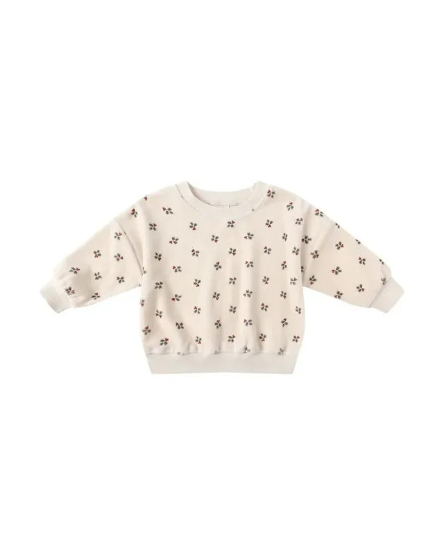 Quincy Mae Baby Girl Holiday Velour Relaxed Sweatshirt
