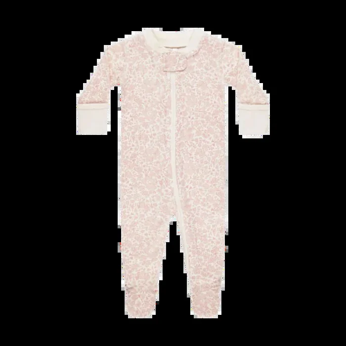 QUINCY MAE Zip Long Sleeve Footie – Pink Blossom