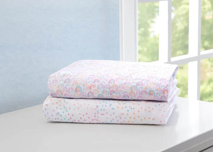 Rainbow Confetti Fitted Crib Sheets – 2 Pack
