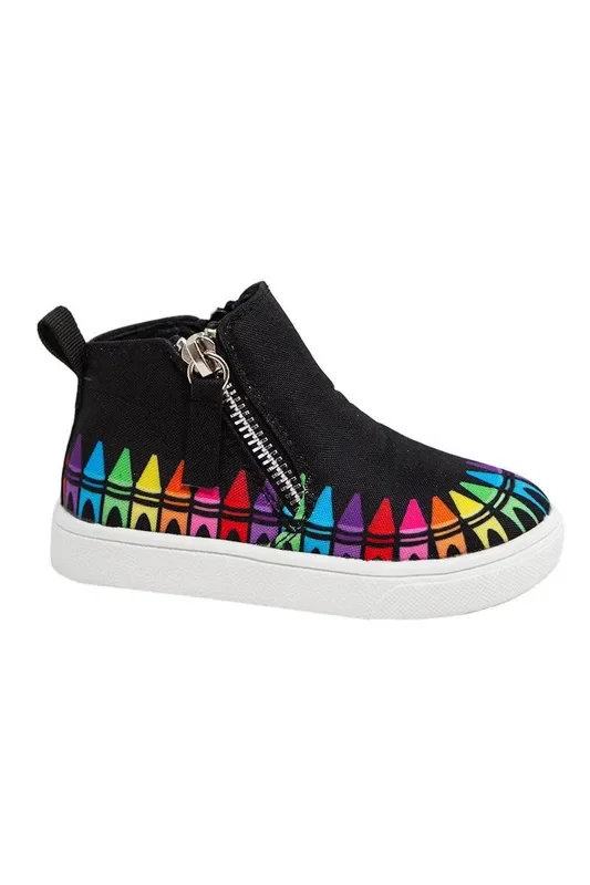 Rainbow Crayon Sneaker Booties