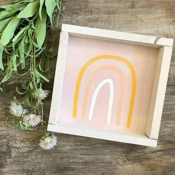 Rainbow Pink Wooden Sign