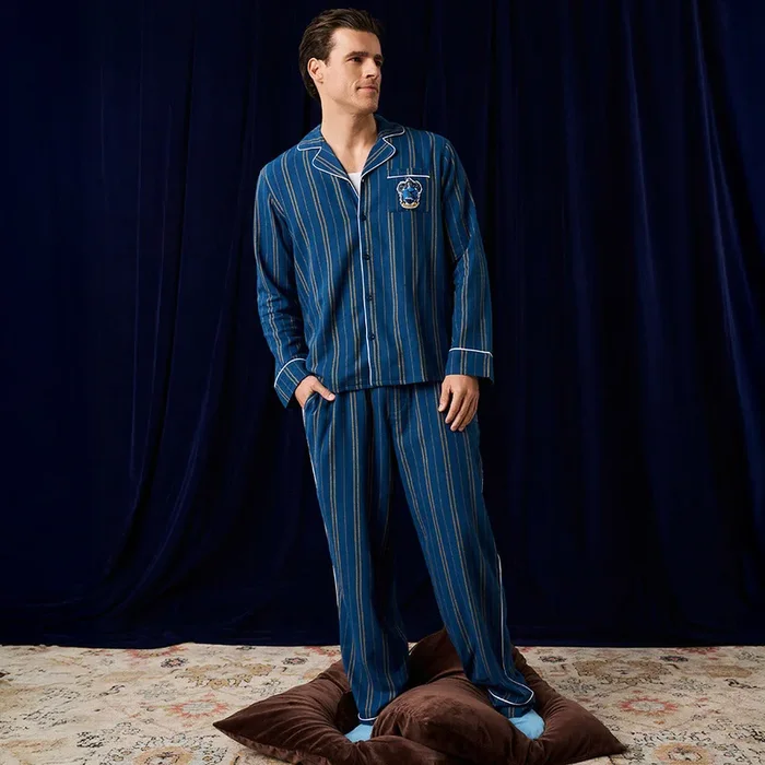 Ravenclaw Classic Stripe Men’s Flannelette Pajama Set