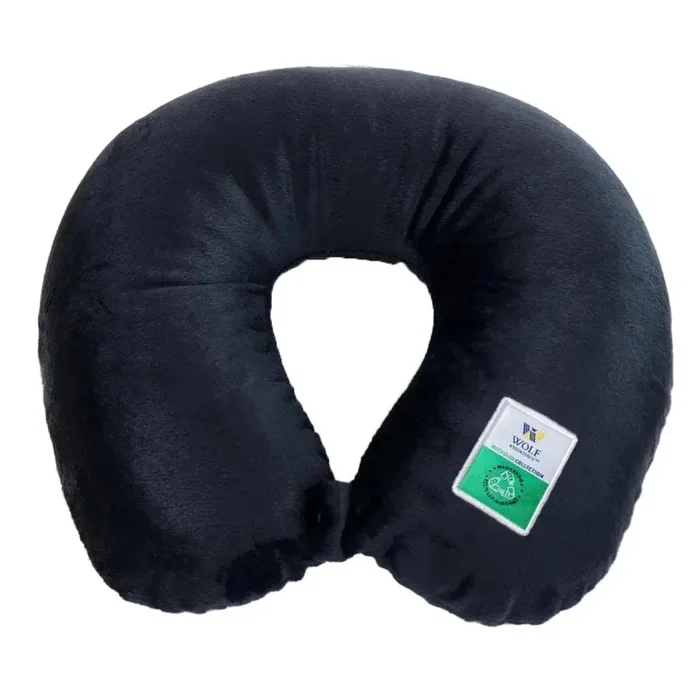 Recycled Travel Neck Pillow – Jet Black