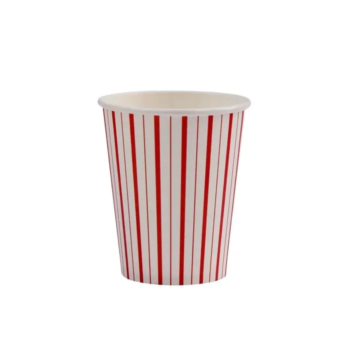 Red Fine Stripes Cups (set Of 8)