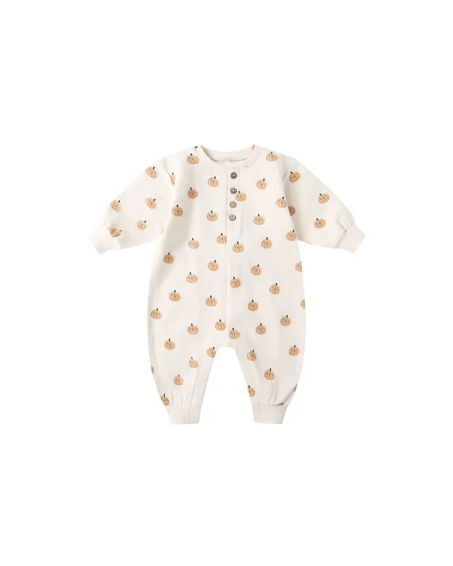 Relaxed Fleece Jumpsuit | Smiley Pumpkin