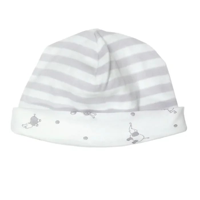 Reversible Beanie , Grey Stripe, Jungle
