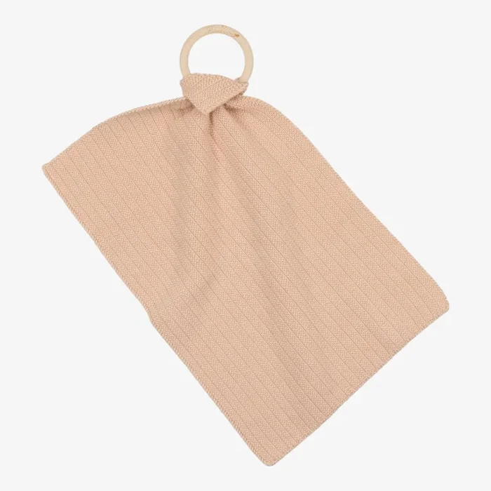 Ribbed Knit Teether – Rose