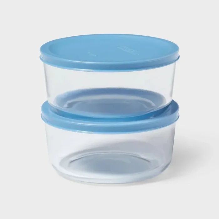 Round Glass Food Storage Container Set