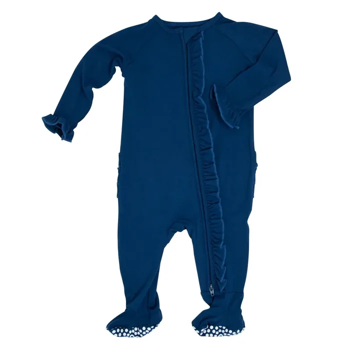 Ruffle Footie – Deep Navy