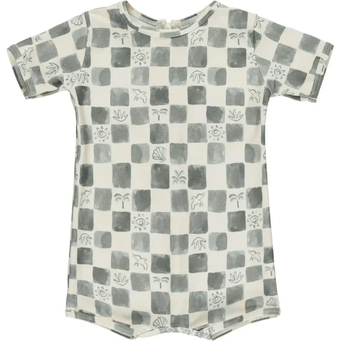 Rylee + Cru Shorty One-Piece || Coastal Check